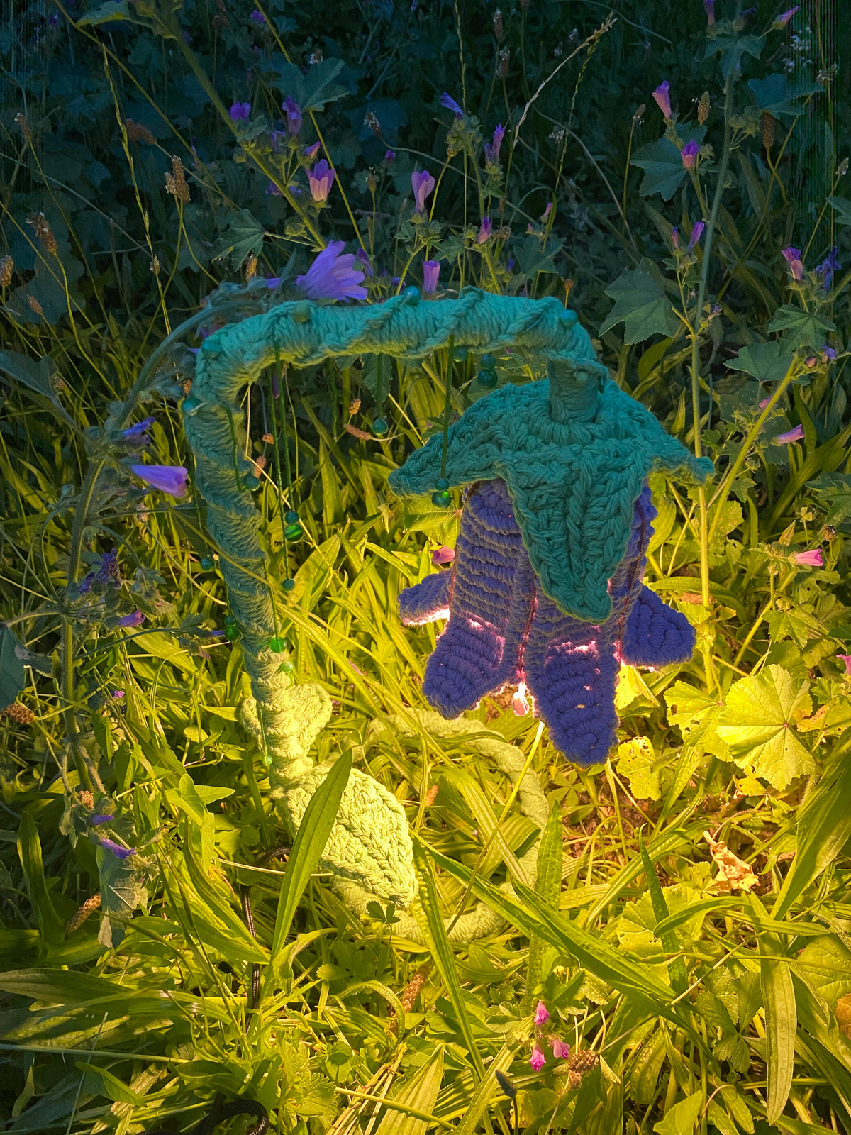 Canterbury bell flower fairy lamp