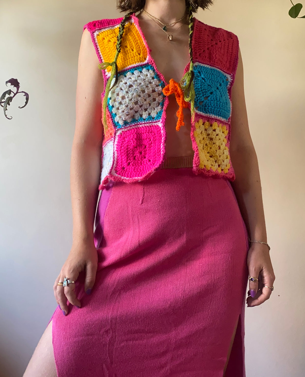 Candyland crochet vest
