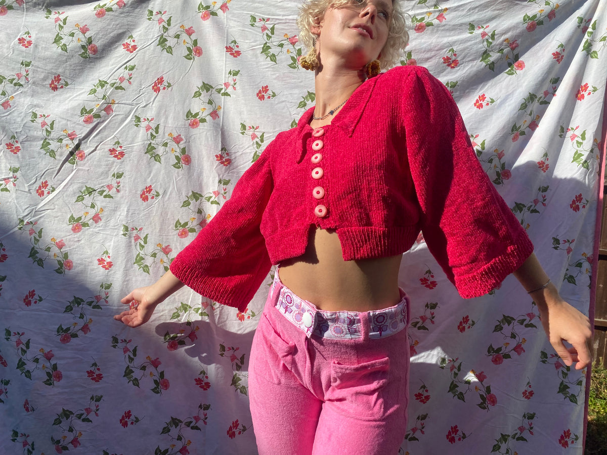 Knitted pink cardi