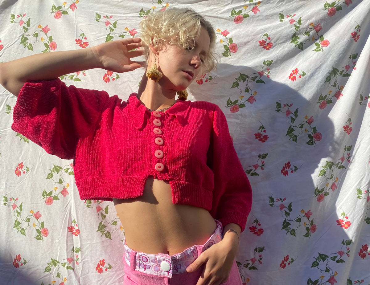 Knitted pink cardi