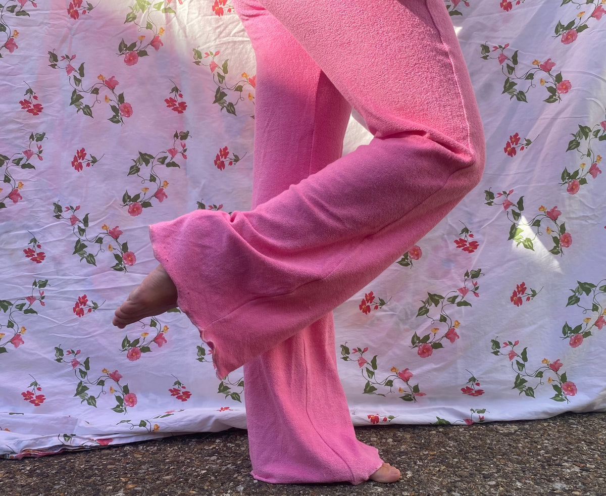 Pink towelling trousers