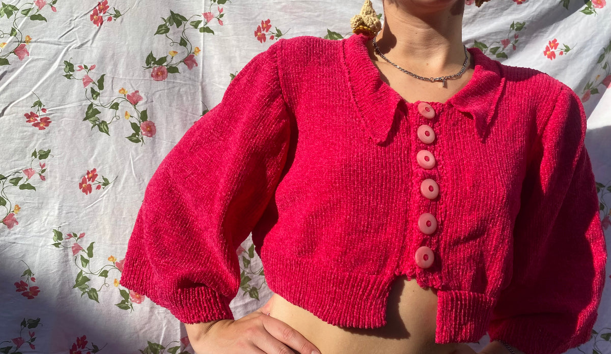 Knitted pink cardi