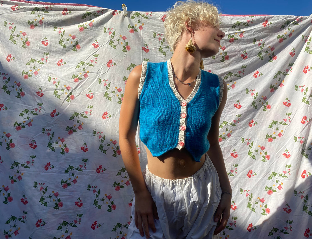 Cowgirl blue vest