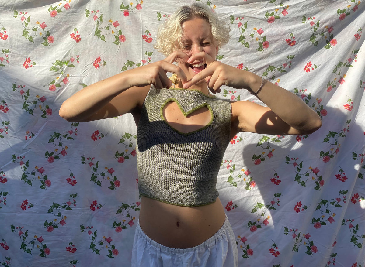 Heart ribbed top