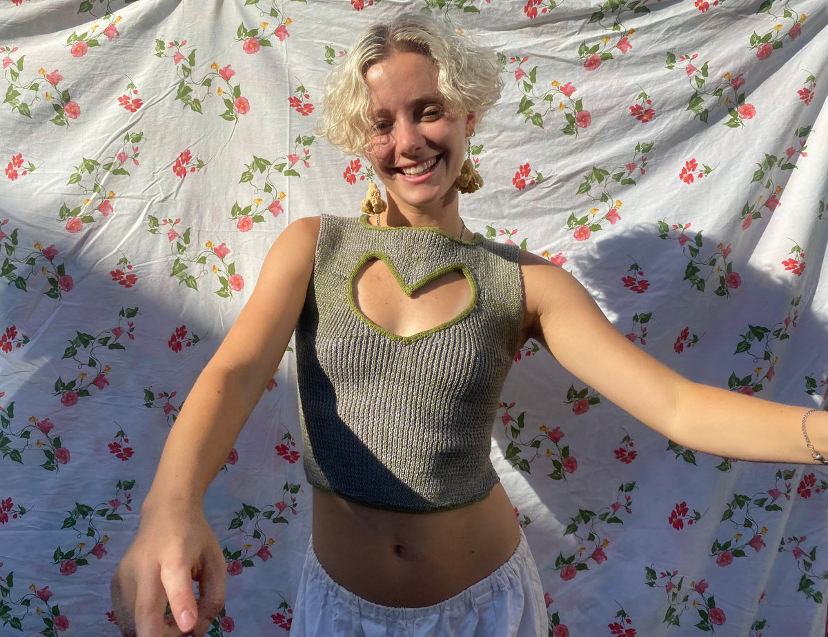 Heart ribbed top