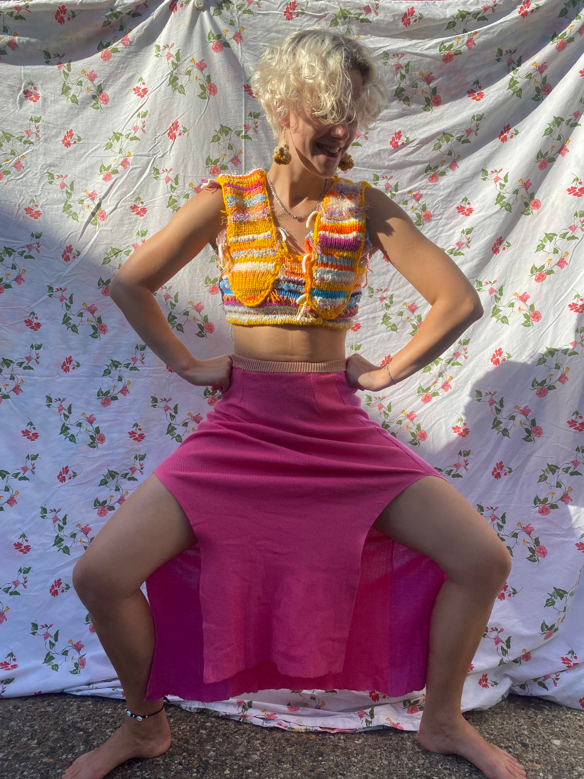 Pink slice skirt