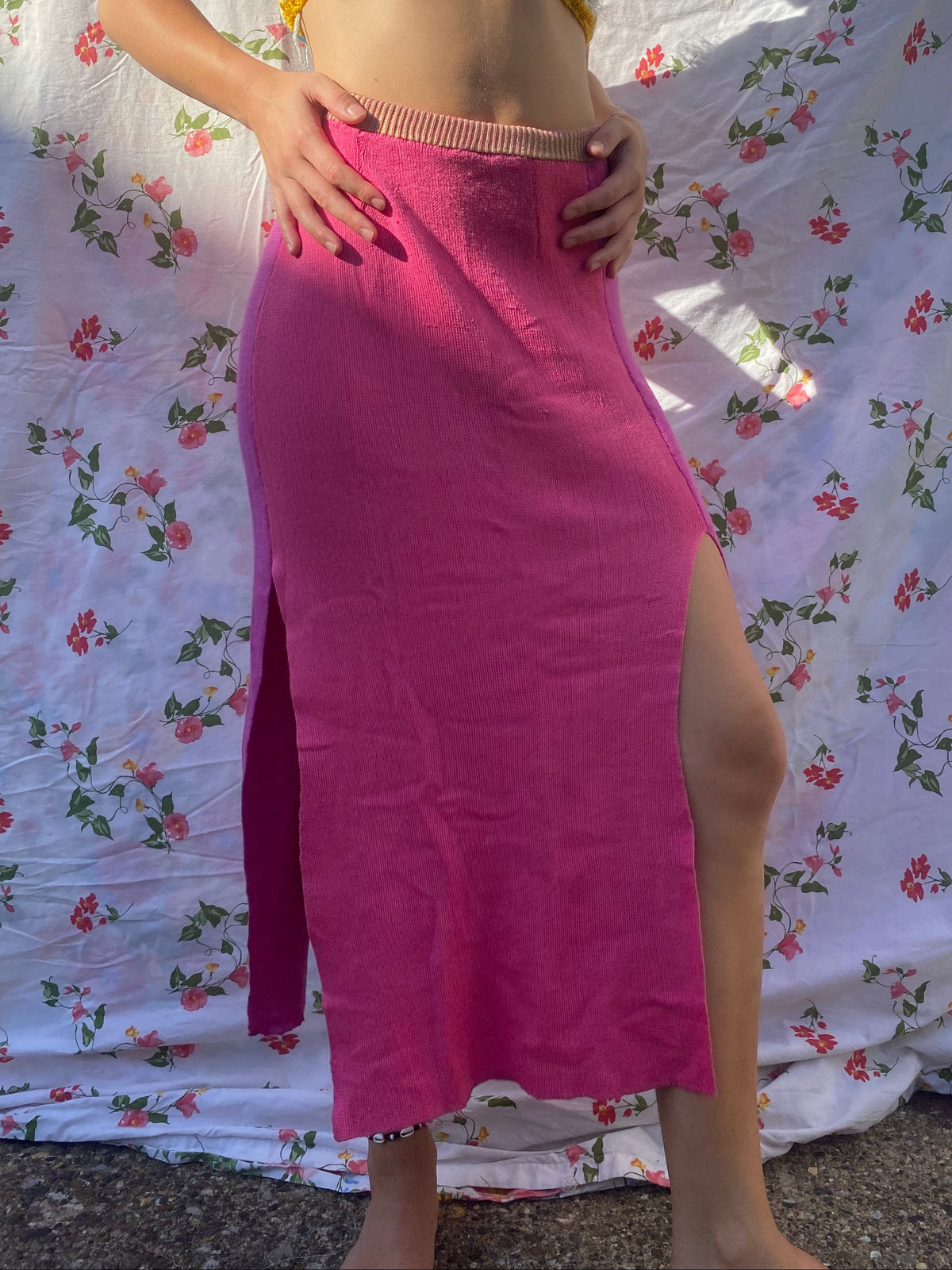 Pink slice skirt