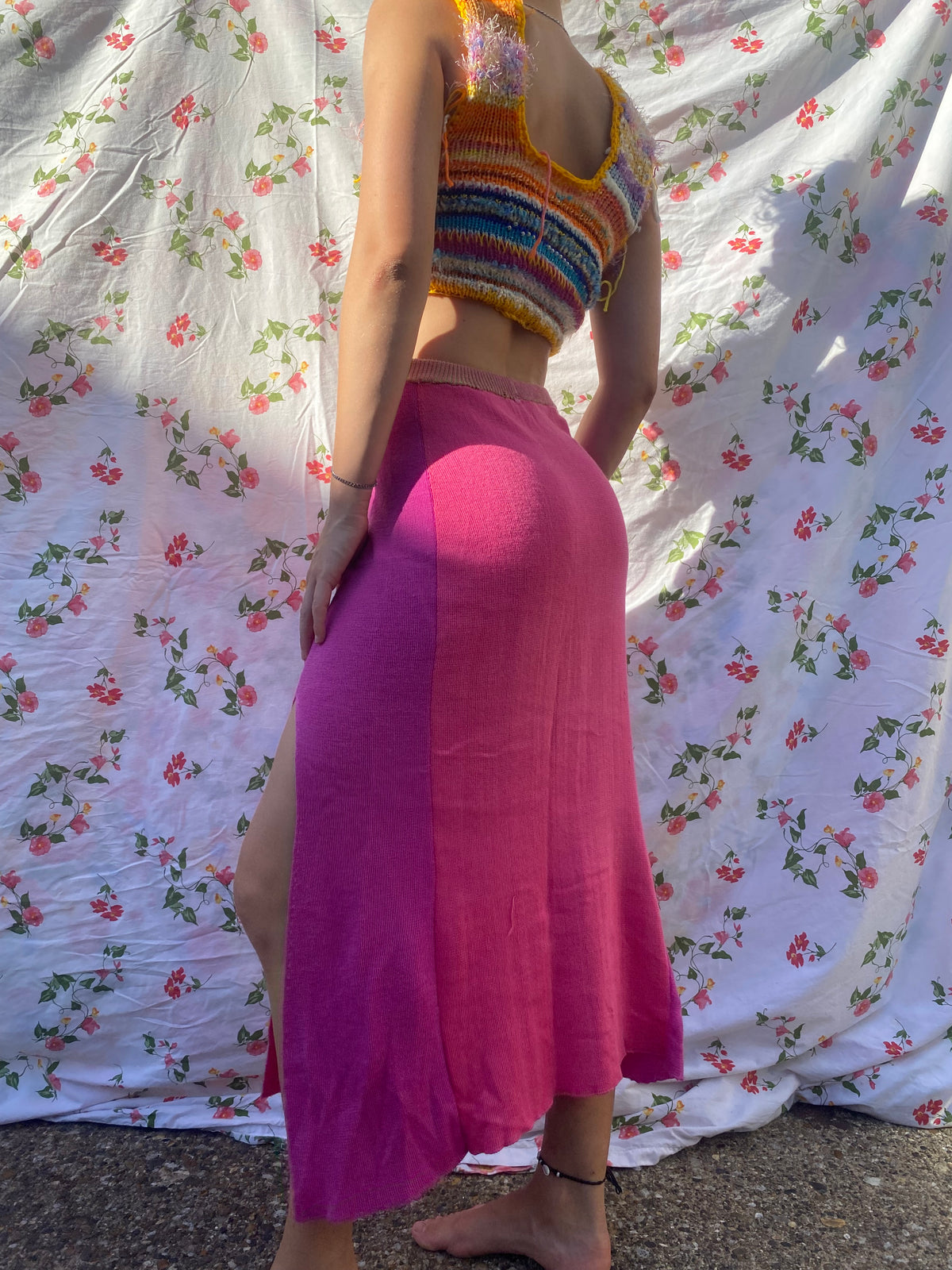 Pink slice skirt